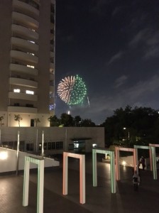 お台場　緑黄　花火